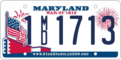 MD license plate 1MD1713