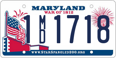 MD license plate 1MD1718