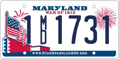 MD license plate 1MD1731
