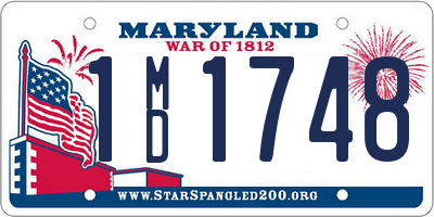 MD license plate 1MD1748