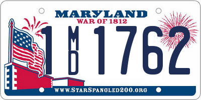 MD license plate 1MD1762