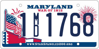 MD license plate 1MD1768