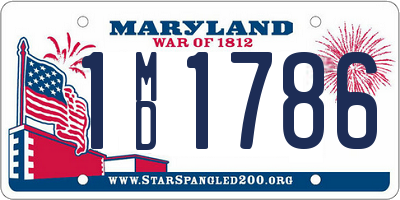 MD license plate 1MD1786