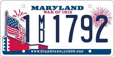 MD license plate 1MD1792