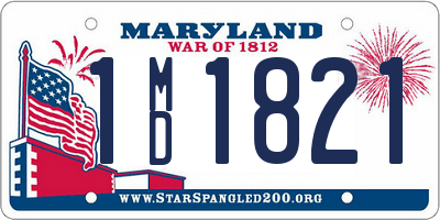 MD license plate 1MD1821