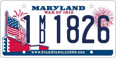 MD license plate 1MD1826