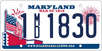 MD license plate 1MD1830