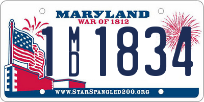 MD license plate 1MD1834