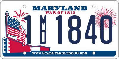 MD license plate 1MD1840