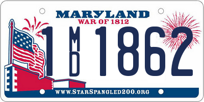 MD license plate 1MD1862