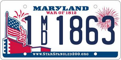 MD license plate 1MD1863