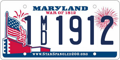 MD license plate 1MD1912