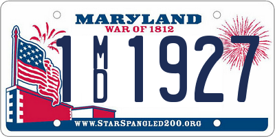 MD license plate 1MD1927