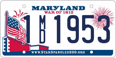MD license plate 1MD1953