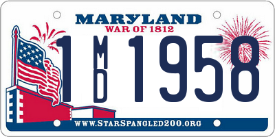 MD license plate 1MD1958