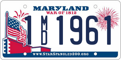MD license plate 1MD1961