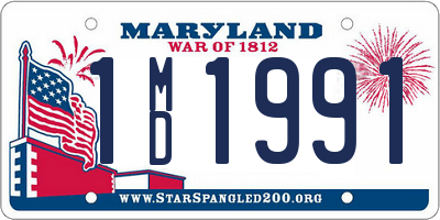 MD license plate 1MD1991