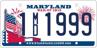 MD license plate 1MD1999