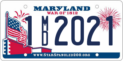 MD license plate 1MD2021
