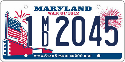 MD license plate 1MD2045