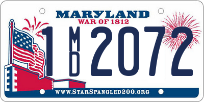 MD license plate 1MD2072