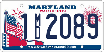 MD license plate 1MD2089