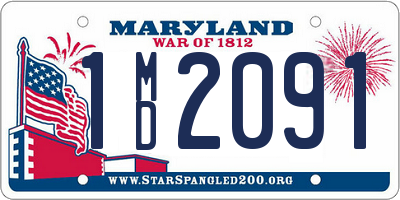 MD license plate 1MD2091