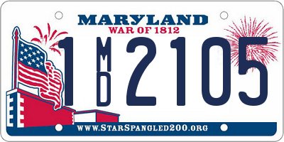 MD license plate 1MD2105