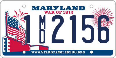 MD license plate 1MD2156