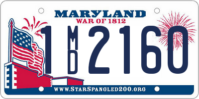 MD license plate 1MD2160