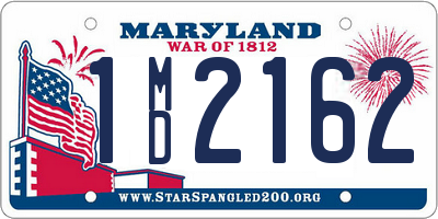MD license plate 1MD2162