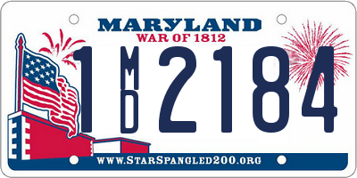 MD license plate 1MD2184