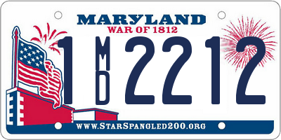 MD license plate 1MD2212
