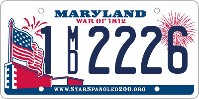 MD license plate 1MD2226