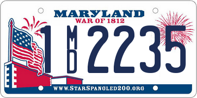 MD license plate 1MD2235