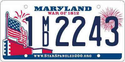 MD license plate 1MD2243