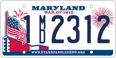 MD license plate 1MD2312
