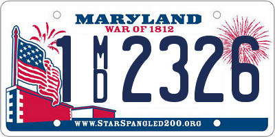 MD license plate 1MD2326