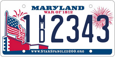 MD license plate 1MD2343