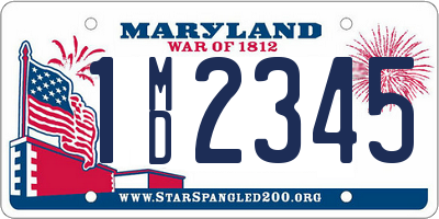 MD license plate 1MD2345