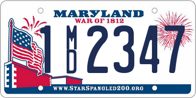 MD license plate 1MD2347