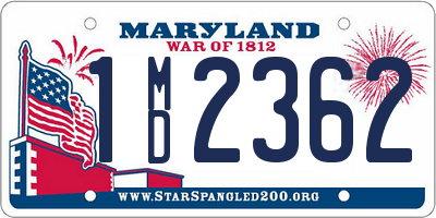 MD license plate 1MD2362