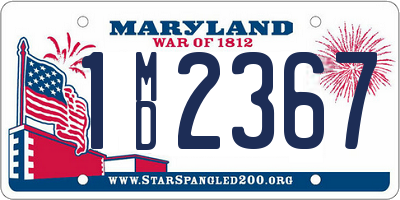 MD license plate 1MD2367