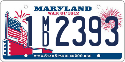 MD license plate 1MD2393