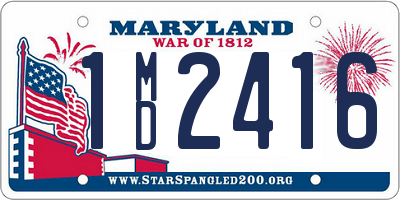 MD license plate 1MD2416