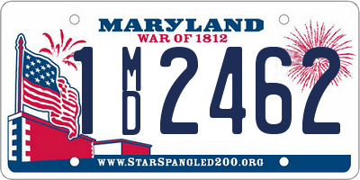 MD license plate 1MD2462