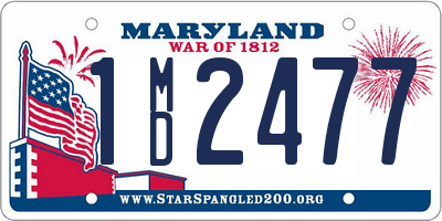 MD license plate 1MD2477