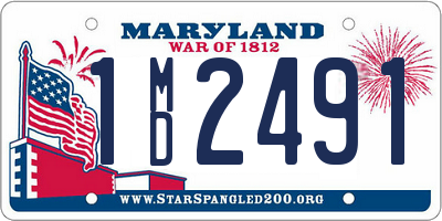 MD license plate 1MD2491