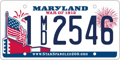 MD license plate 1MD2546