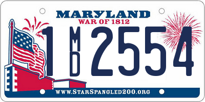 MD license plate 1MD2554